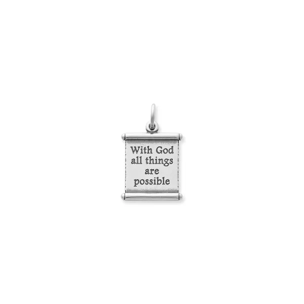 James Avery Artisan Jewelry Charms-All Things Are Possible Scroll Charm