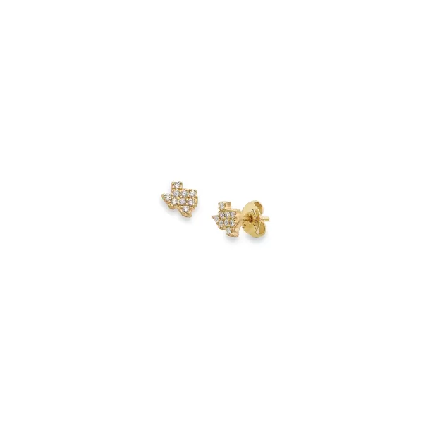 James Avery Artisan Jewelry Earrings-Delicate Pave Diamond Texas Studs