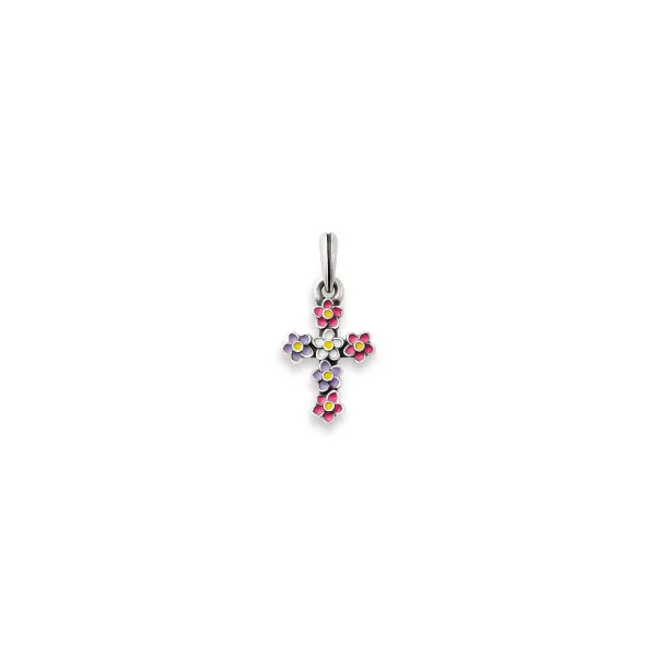 James Avery Artisan Jewelry Pendants-Enamel Floral Cross Pendant