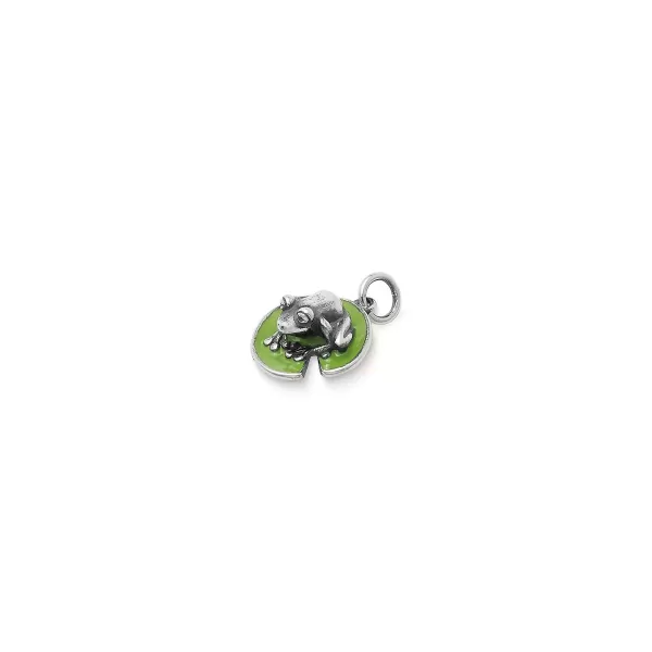 James Avery Artisan Jewelry Charms-Enamel Frog On Lily Pad Charm