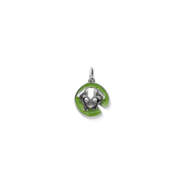 James Avery Artisan Jewelry Charms-Enamel Frog On Lily Pad Charm