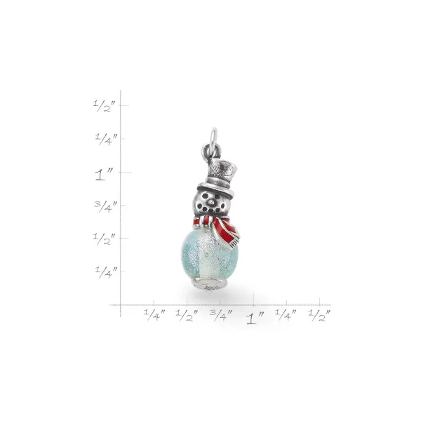 James Avery Artisan Jewelry Charms-Enamel Snowman Art Glass Charm