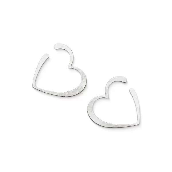 James Avery Artisan Jewelry Earrings-Forged Hearts Hoops