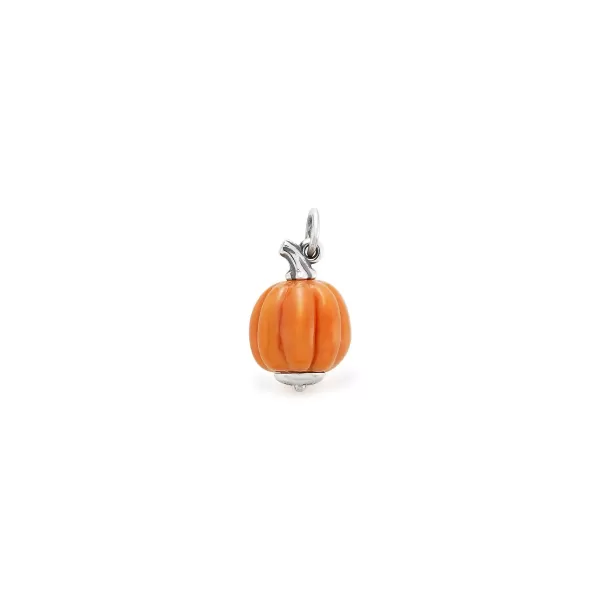 James Avery Artisan Jewelry Charms-Harvest Pumpkin Art Glass Charm