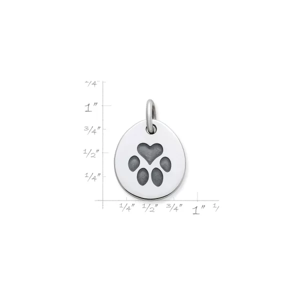 James Avery Artisan Jewelry Charms-Heart Paw Pet Tag Charm