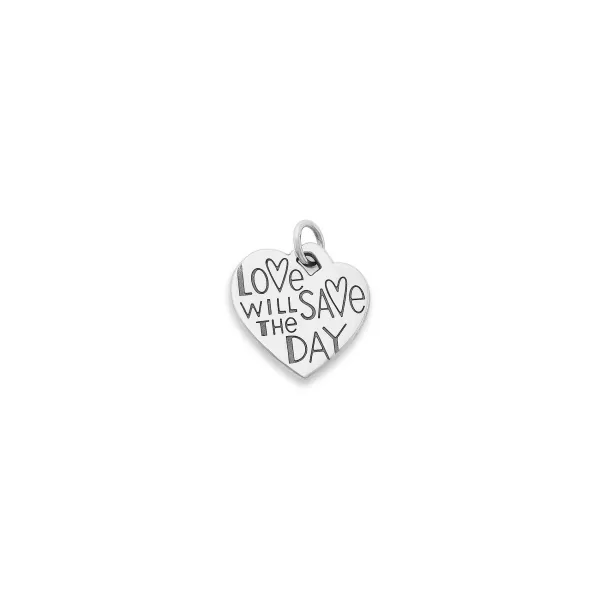 James Avery Artisan Jewelry Charms-Love Will Save The Day Heart Charm