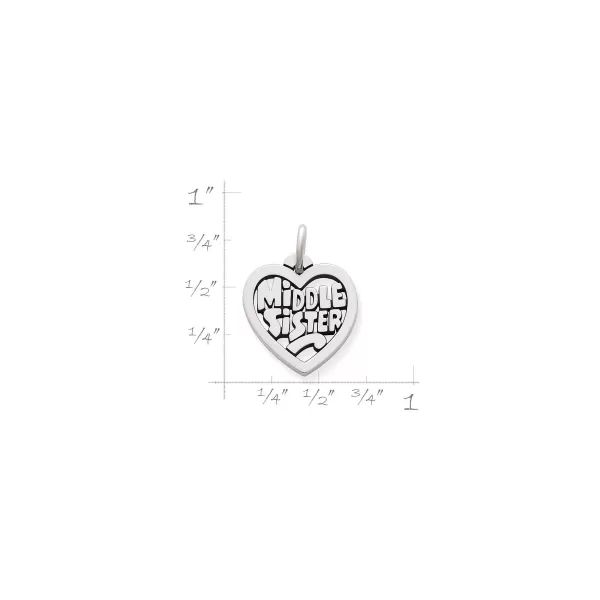 James Avery Artisan Jewelry Charms-Middle Sister Heart Charm