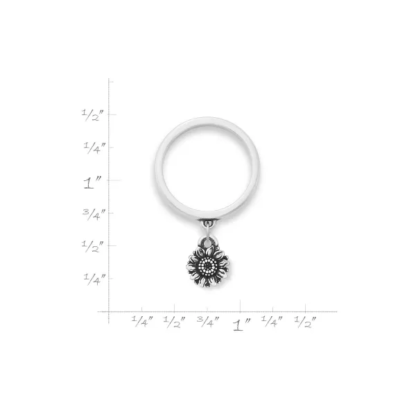 James Avery Artisan Jewelry Rings-Mini Sunflower Charm Dangle Ring