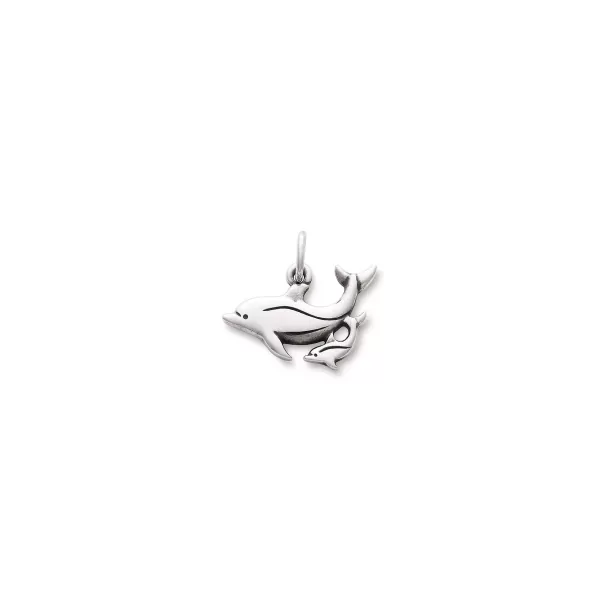 James Avery Artisan Jewelry Charms-Mother And Baby Dolphin Charm