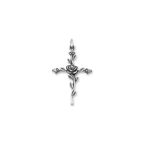 James Avery Artisan Jewelry Charms-Rosebud Cross Pendant