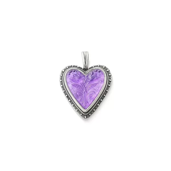 James Avery Artisan Jewelry Pendants-Sculpted Heart And Tulips Layered Gemstone Pendant