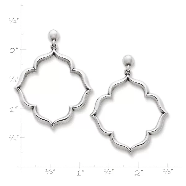 James Avery Artisan Jewelry Earrings-Venetian Frame Hoop Drop Earrings