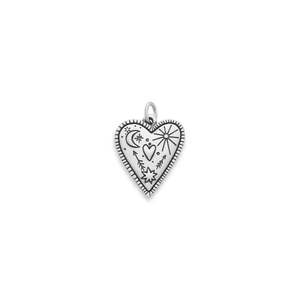 James Avery Artisan Jewelry Charms-Western Sky Heart Charm