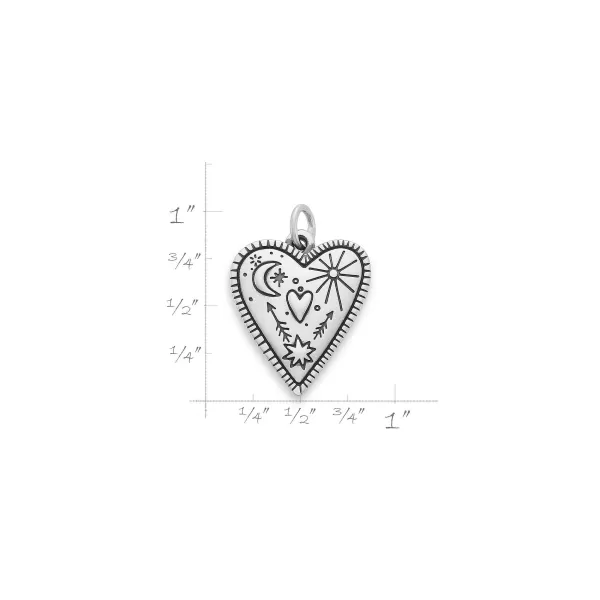 James Avery Artisan Jewelry Charms-Western Sky Heart Charm